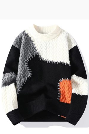 The Core Deconstructed Multi-Panel Knit Sweater