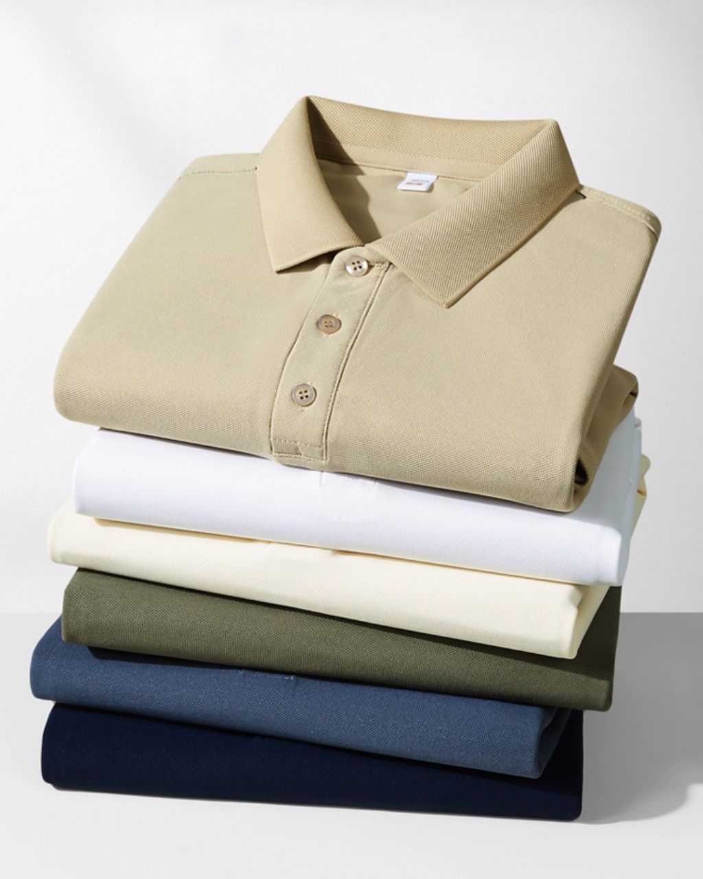 The Men’s Classic Cotton Soft Ribbed Collar Polo | Apricot